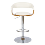 Harold - Adjustable And Swivel Bar Chair In White Synthetic Leather