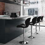 Mazzia - Lot De 2 Chaises De Bar Réglables En Cuir Synthétique Noir