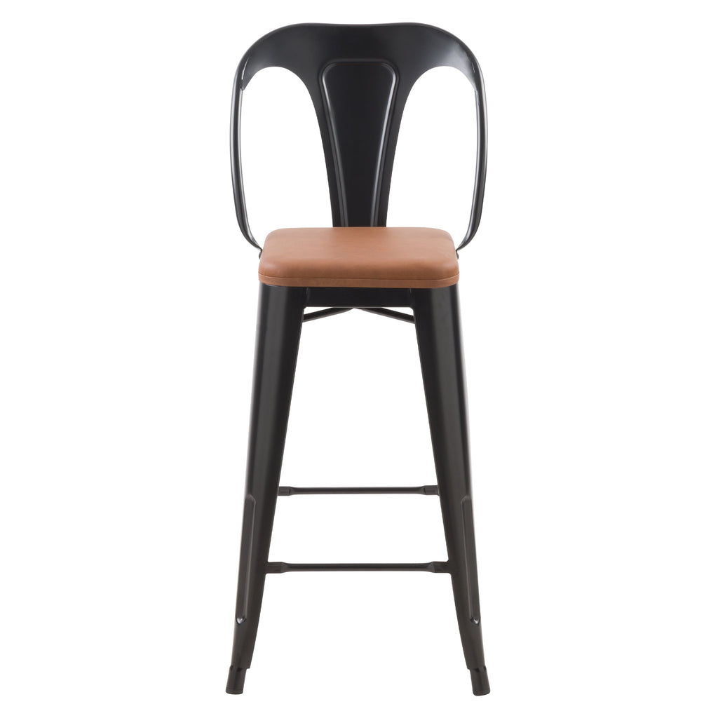 Charly - Set of 2 Black and Brown Central Island Chairs