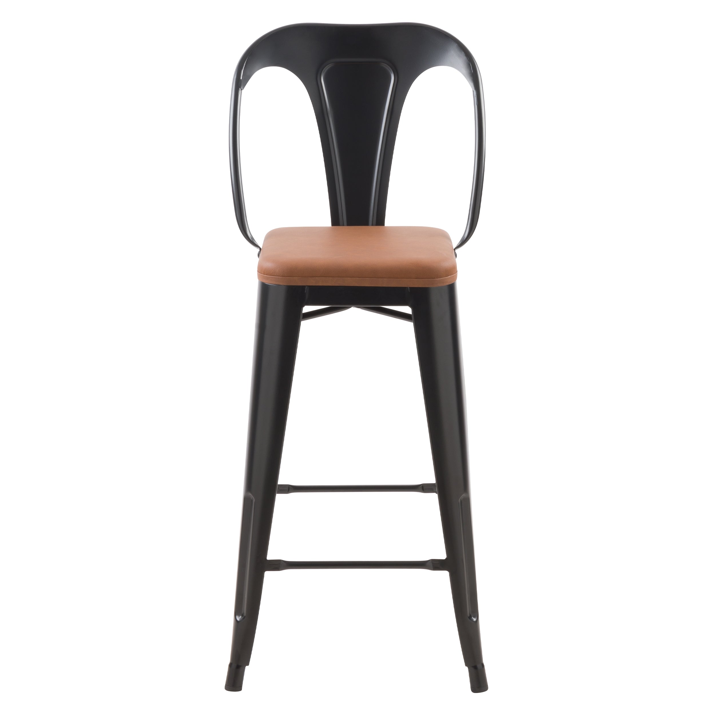 Charly - Set of 2 Black and Brown Central Island Chairs