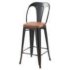 Charly - Set of 2 Black and Brown Central Island Chairs