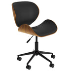Baudoin - Swivel Office Chair in Black Synthetic Leather