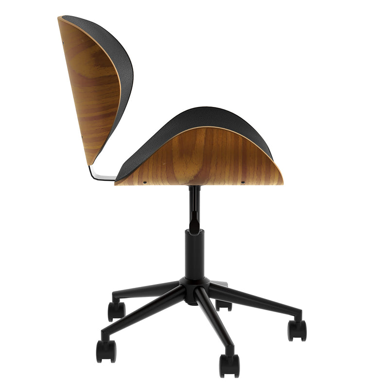 Baudoin - Silla de Oficina Giratoria de Piel Sintética Negra