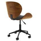 Baudoin - Swivel Office Chair in Black Synthetic Leather