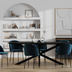 Karl - Lot De 2 Chaises En Velours Bleu Foncé