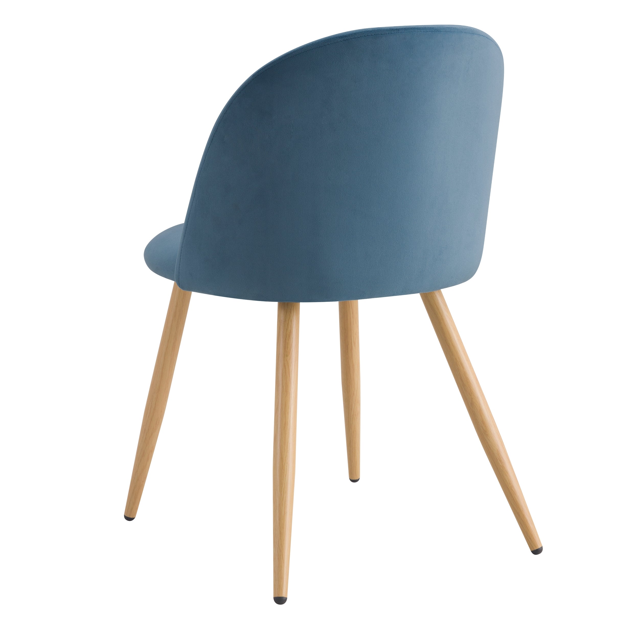 Cozy - Set of 2 Chairs in Blue Velvet and Metal Legs