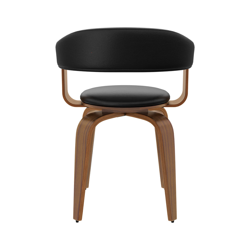 Harold - Chaise Avec Accoudoirs En Cuir Synthétique Noir