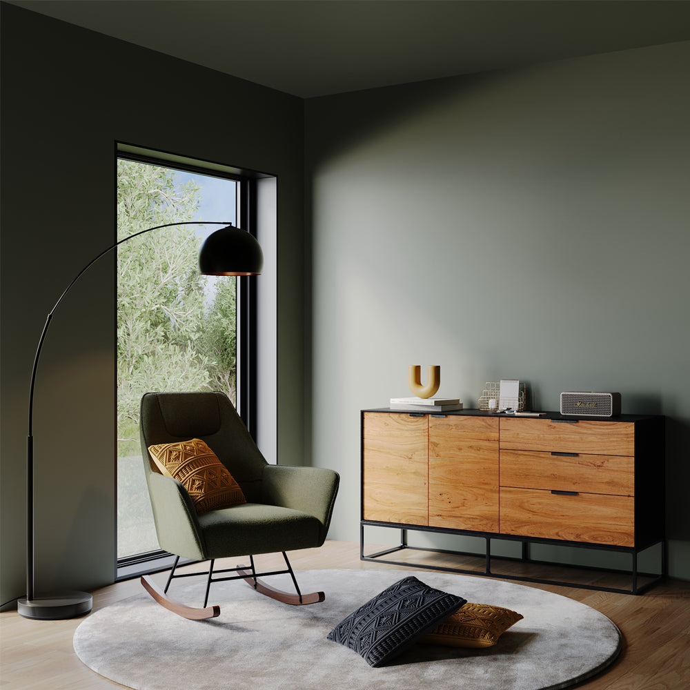 Dinard - Floor Lamp with Black Metal Shade