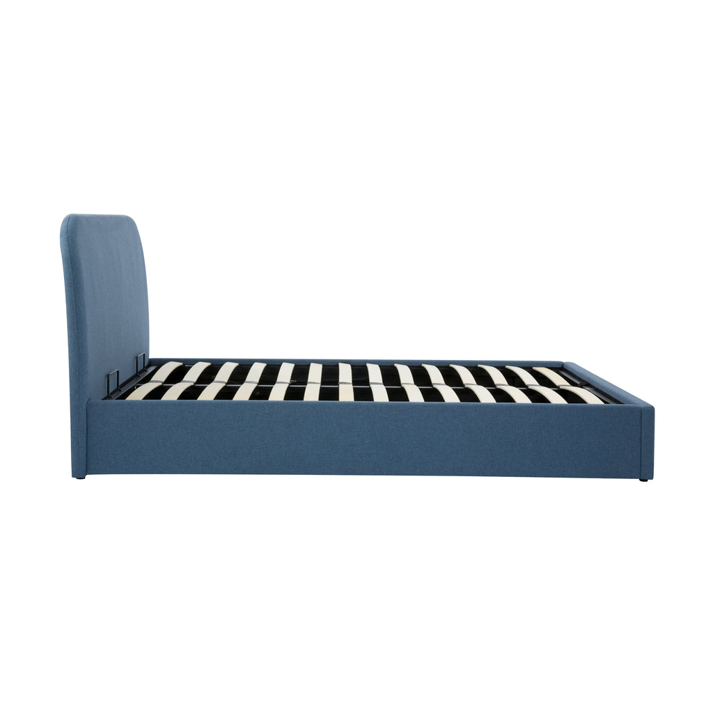 Tilly - Cama Doble Con Baúl De Tela Azul