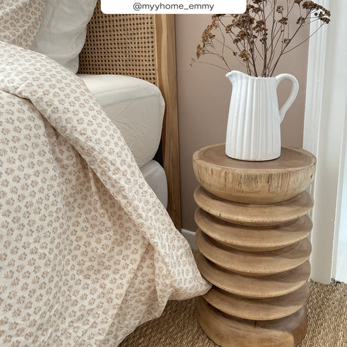 Lewa - Tabouret Rond En Bois De Suar