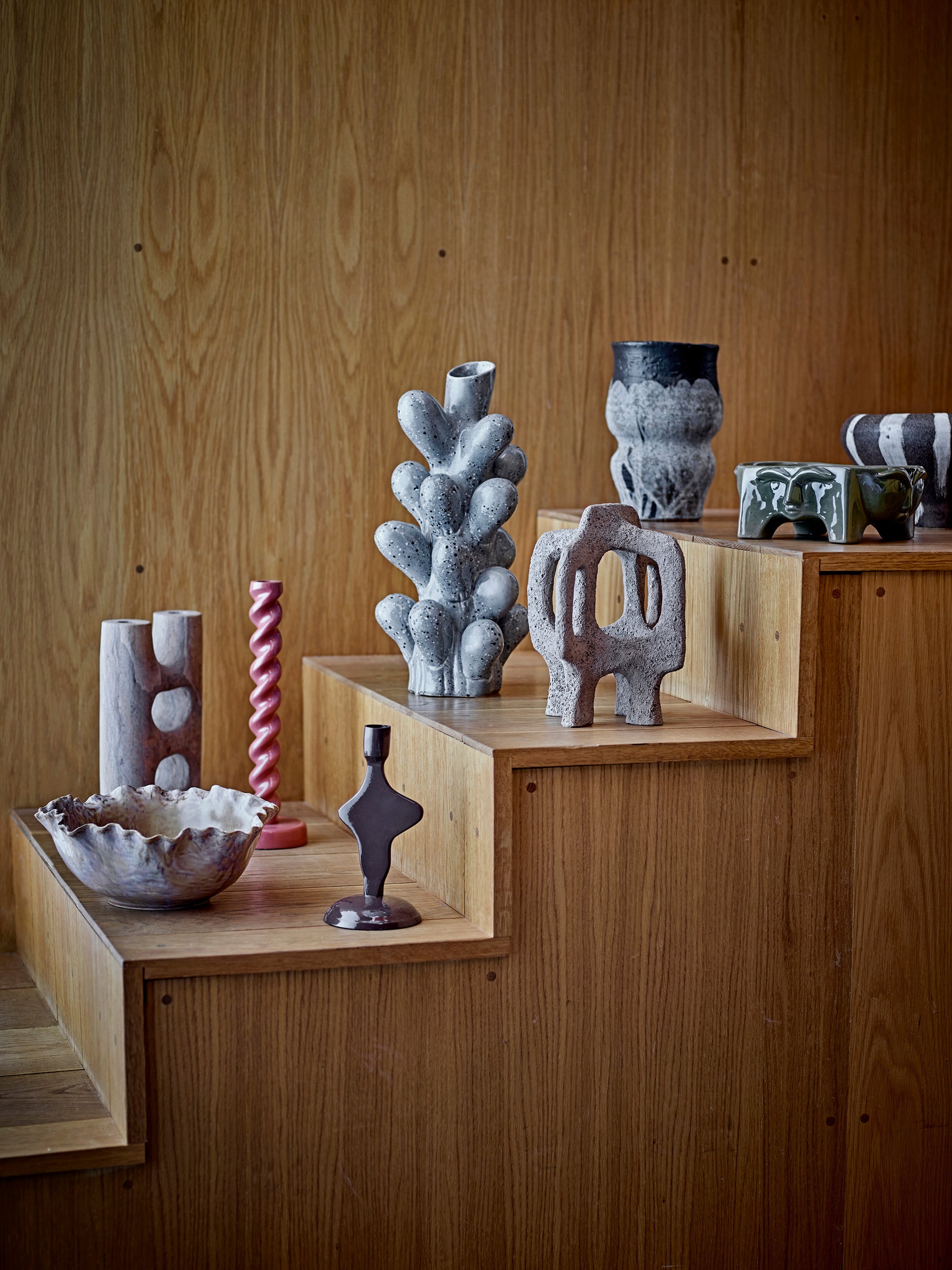 Diza - Bougeoir - Marron - Aluminium