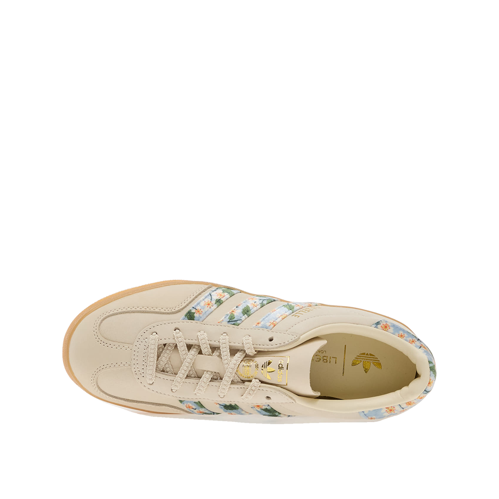Adidas Gazelle Indoor Liberty London - Sneakersy Damskie Kremowe/Złoty Metalik/Błękitne