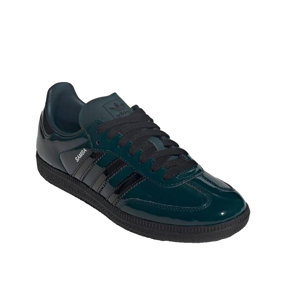 Adidas Samba OG – Damen-Sneaker Aura Ivy/Core Black/Silver Metallic