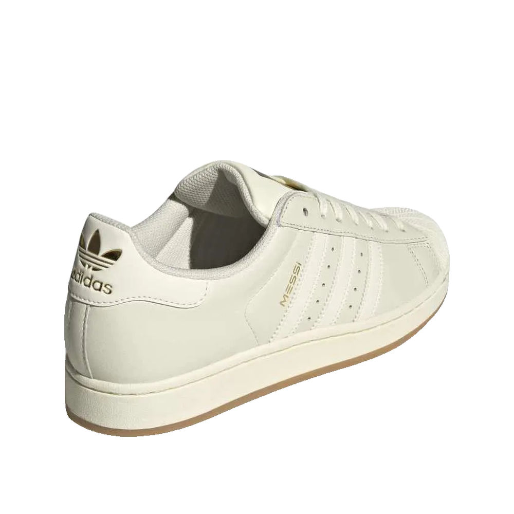 Adidas Superstar Messi – Unisex-Sneaker Elfenbein/Gold