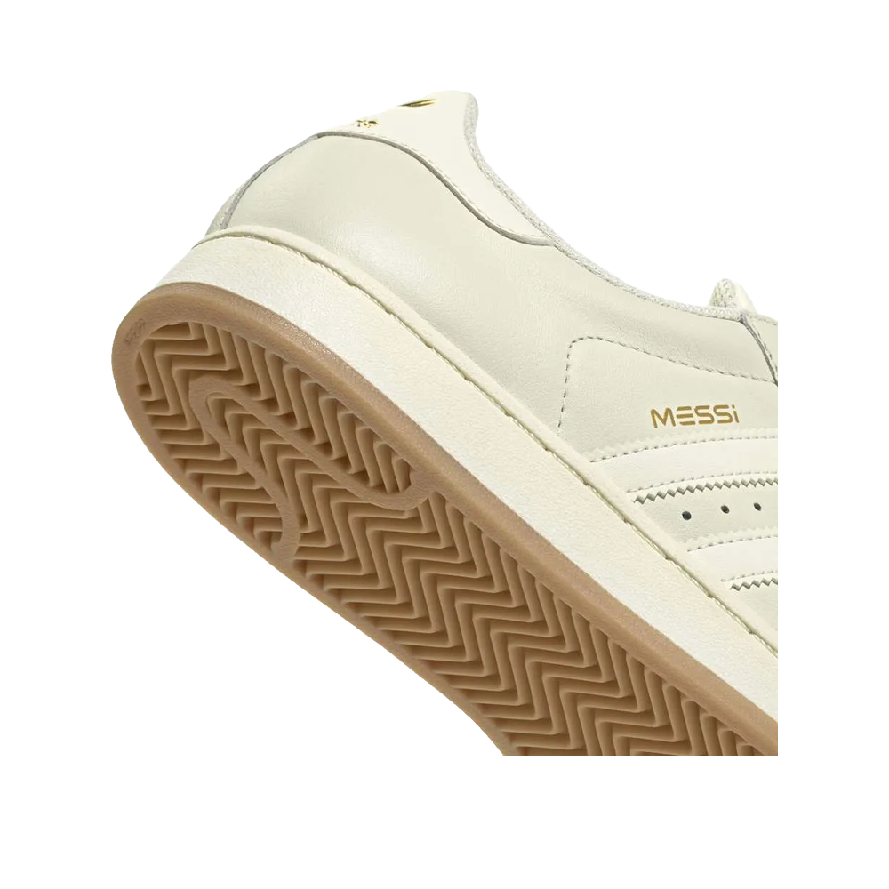 Adidas Superstar Messi – Unisex-Sneaker Elfenbein/Gold