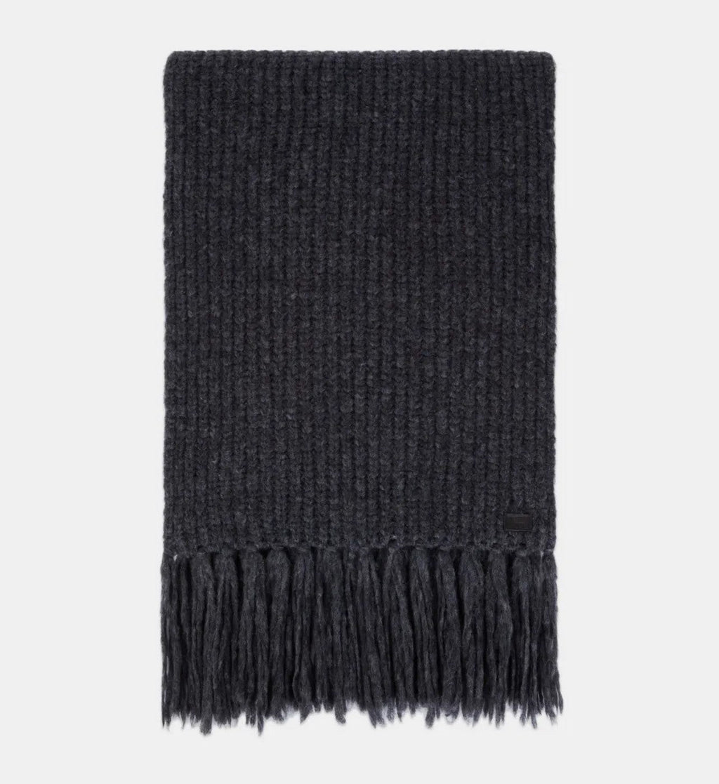 The Kooples - Wool and Alpaca Scarf - Anthracite - Women