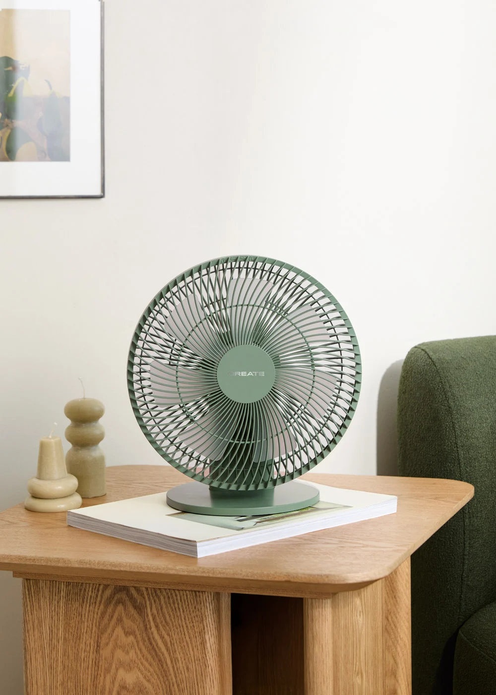 Air Dual Compact - Ventilador de mesa y pared recargable de 10 W - Salvia