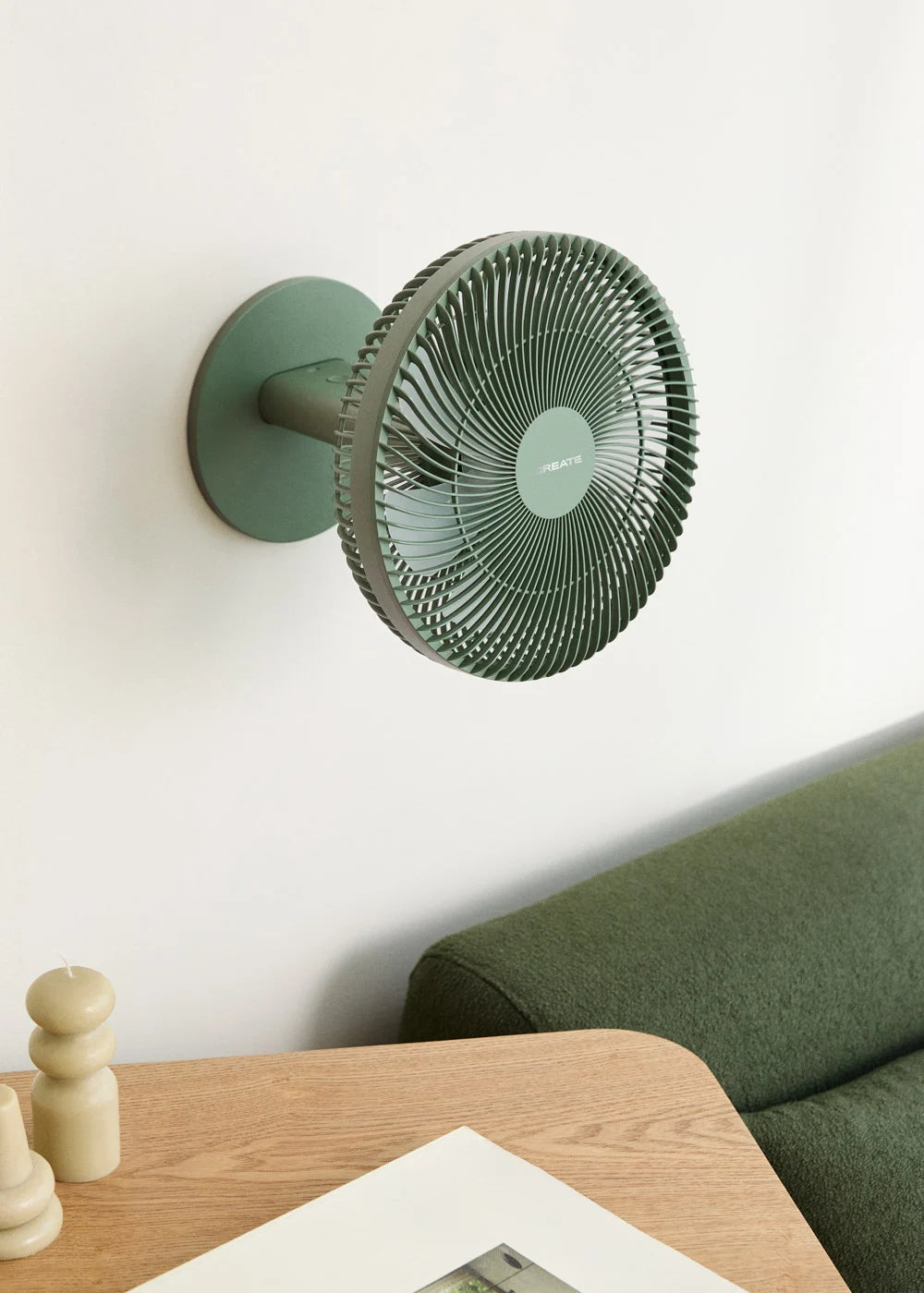Air Dual Compact - Ventilador de mesa y pared recargable de 10 W - Salvia