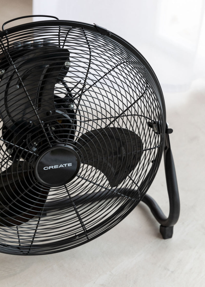 Air Floor Retro - Ventilateur De Sol Industriel - 16" - Noir