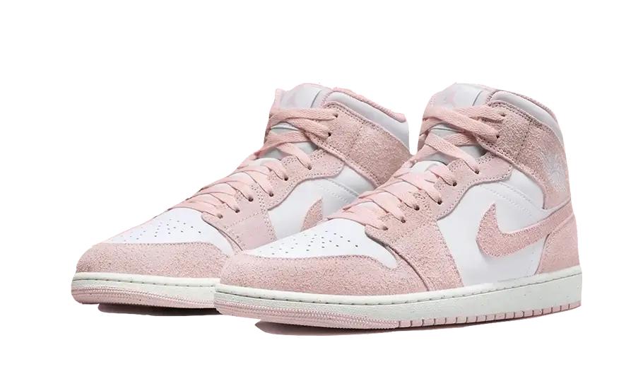 Air Jordan - Air Jordan 1 Mid Pink Suede - Negro