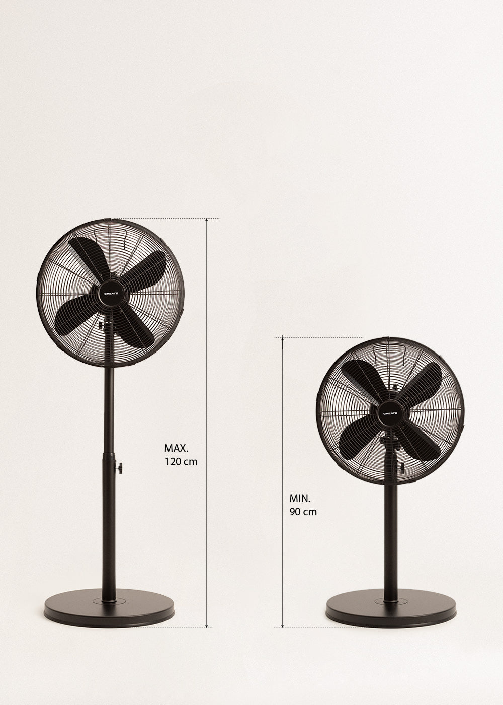 Air Stand Easy - 50W Oscillating Pedestal Fan - Matte Black