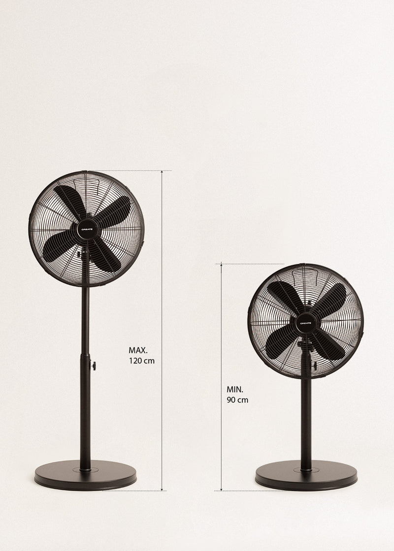 Air Stand Easy - Ventilateur Oscillant Sur Pied 50W - Noir Mat