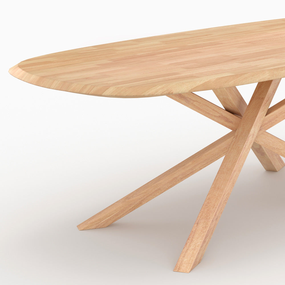 Aladin - Rectangular Table in Light Solid Rubberwood for 10 People