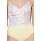 Phoenix One-Piece Swimsuit - Yellow Seersucker