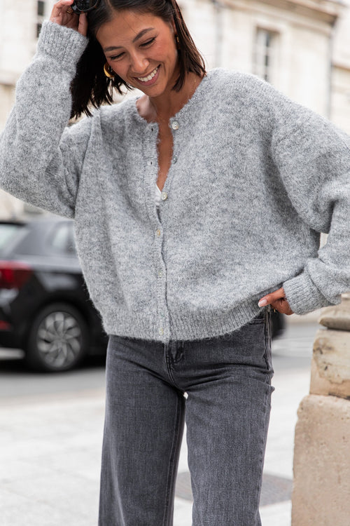 ALI Gris Foncé - Gilet Laine