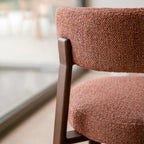 Aura - Lot De 2 Chaises En Tissu Texturé Brun Canelle, Pieds En Métal