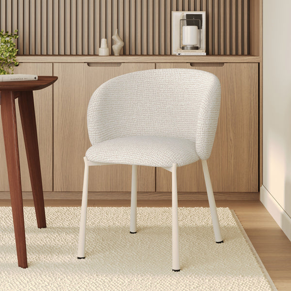 Danaë - Chair in Heather Ecru Textured Fabric