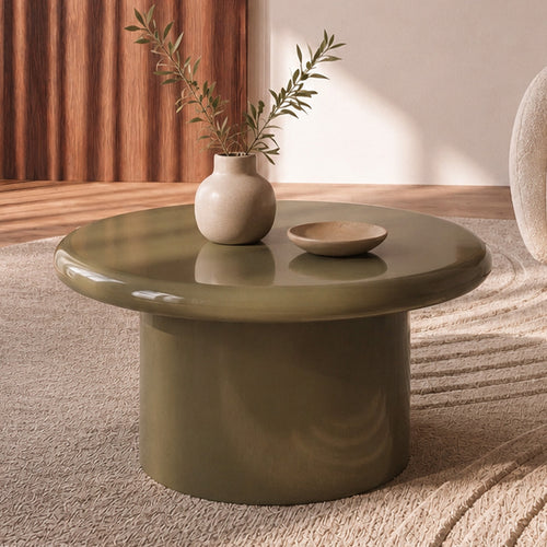 Apoline - Table Basse Laquée Vert Kaki En Mdf
