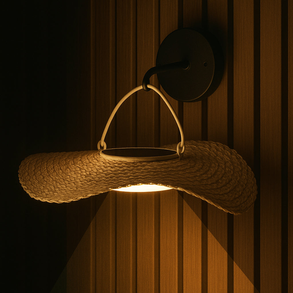 Coralia - Applique Solaire Décorative - Rotin - Beige