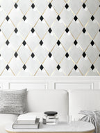 Rollo de Papel Pintado Arlequin - Ceniza Dorado