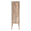 Massaï - Armoire 2 Portes 2 Tiroirs En Manguier Et Cannage Coloré