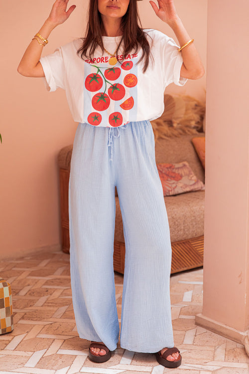 ASIANNA Sky Blue - Cotton Gauze Pants