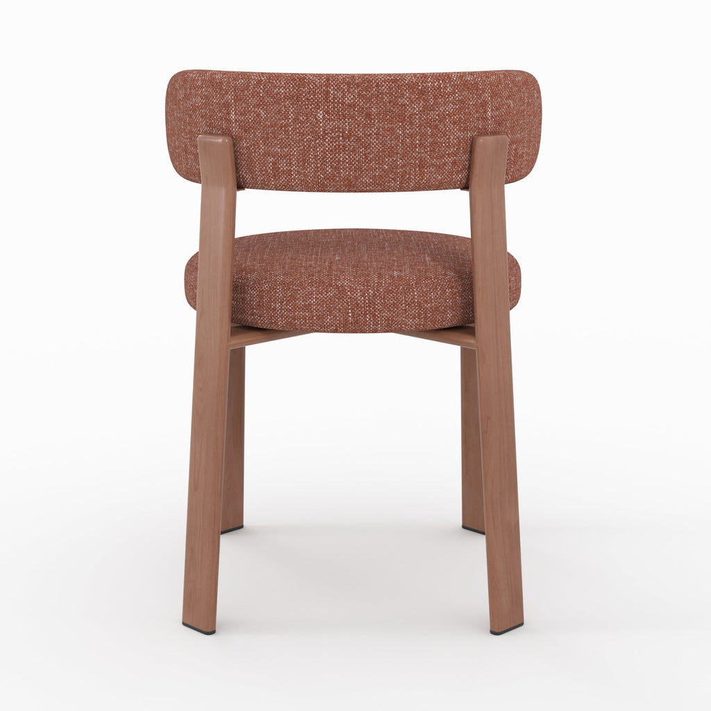 Aura - Lot De 2 Chaises En Tissu Texturé Brun Canelle, Pieds En Métal