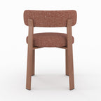 Aura - Lot De 2 Chaises En Tissu Texturé Brun Canelle, Pieds En Métal