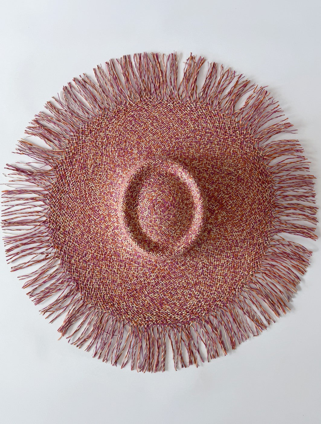 Chapeau Paille Aurora - Natural & Fuschia