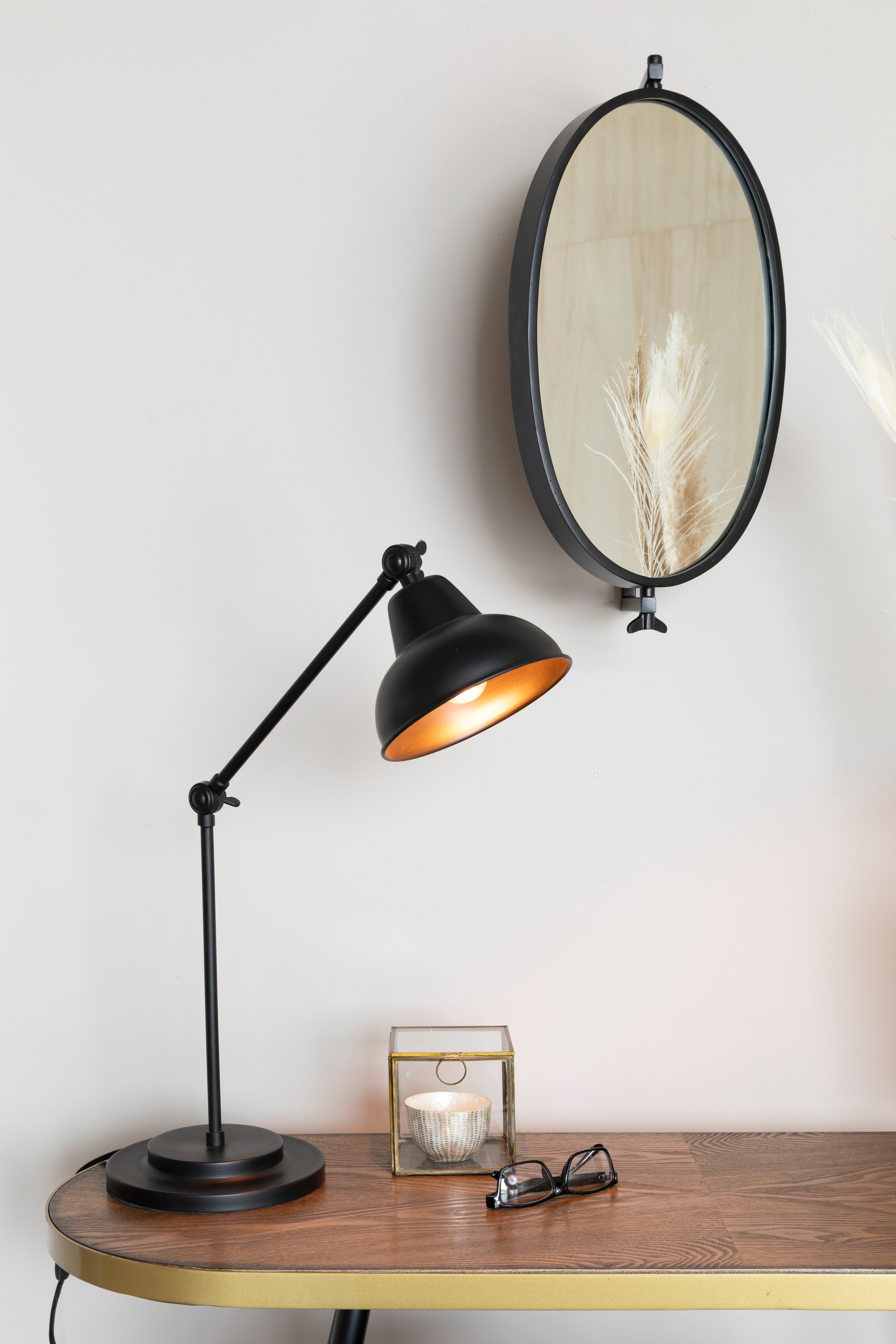 Lara - Miroir - Fer - Noir/Doré