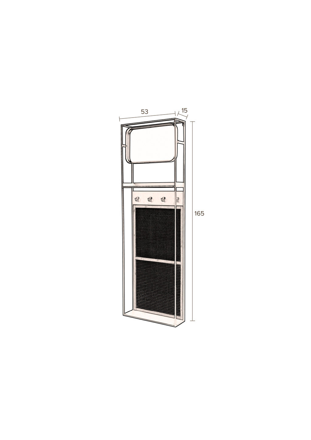 Langres M - Miroir - Fer - Noir