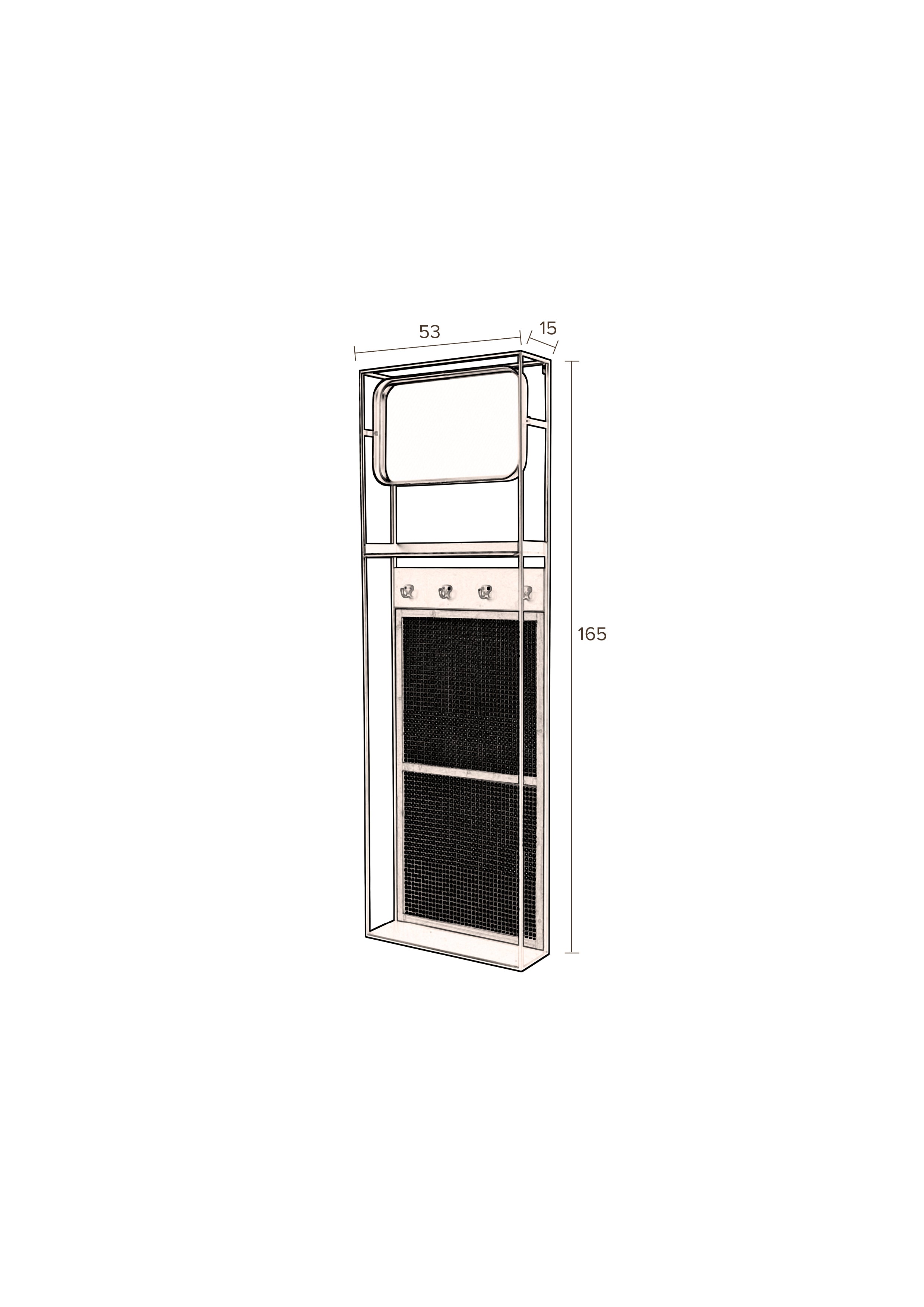 Langres M - Miroir - Fer - Noir