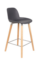 Albert Kuip 65 Cm - Set of 2 Bar & Counter Stools - Polypropylene Plastic - Dark Gray