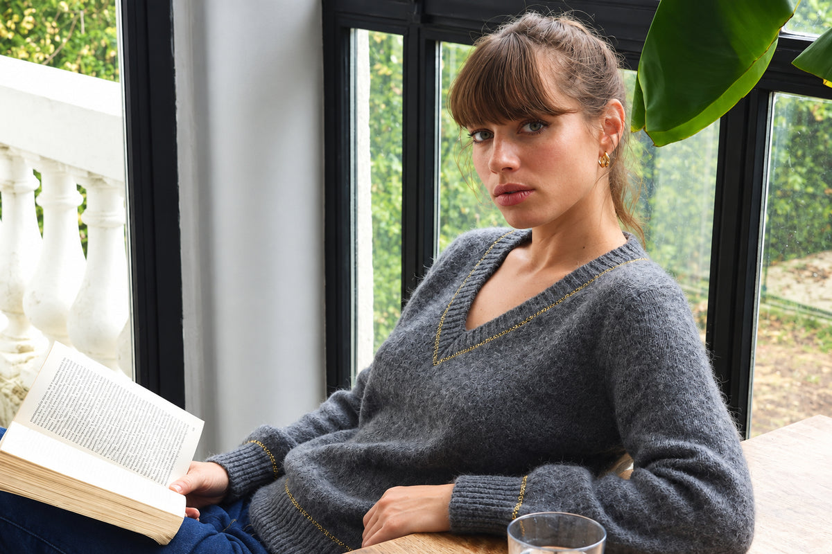 Pullover Avy Mohair Mouette Und Gold