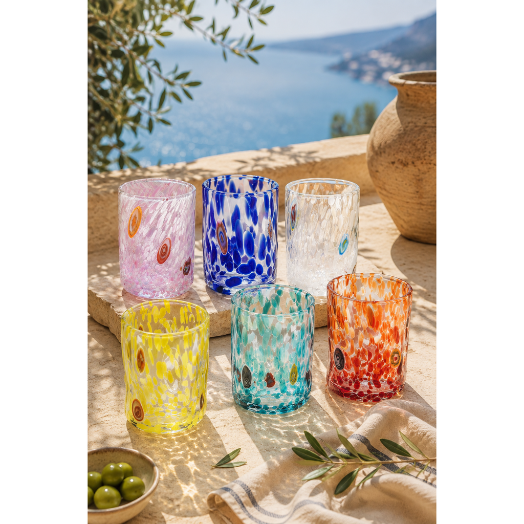 Murrine - Lot De 6 Verres À Eau - Coloris Assortis