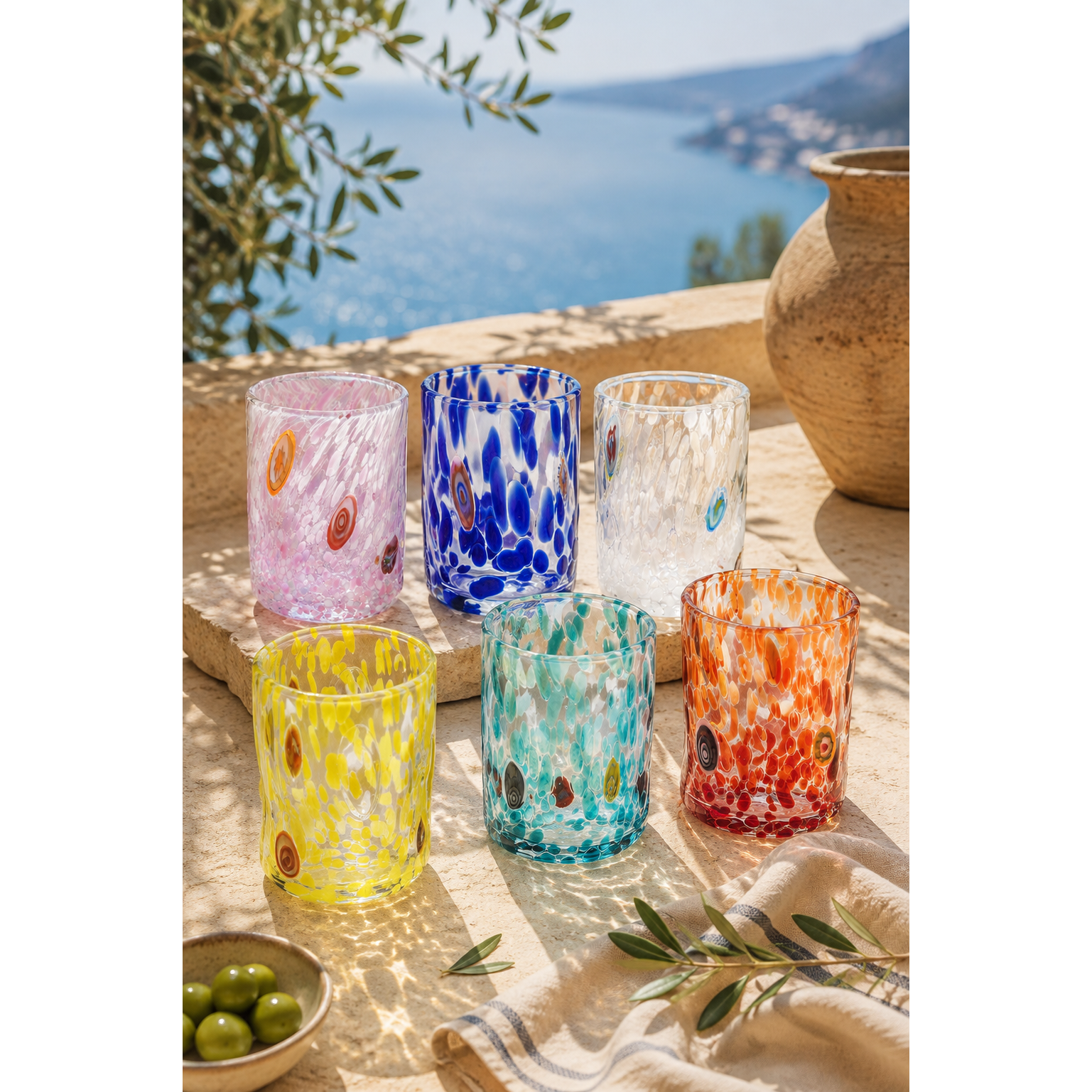 Murrine - Lot De 6 Verres À Eau - Coloris Assortis