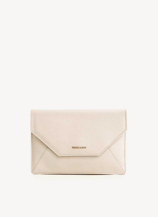 Trussardi - Pochette Enveloppe Beige - Beige - Femme