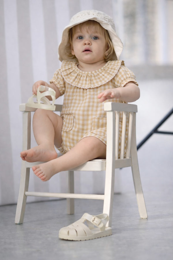 Barboteuse Callie - Bébé Fille - Camel Vichy