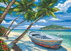 Paint By Numbers - Boat Under The Coconut Trees