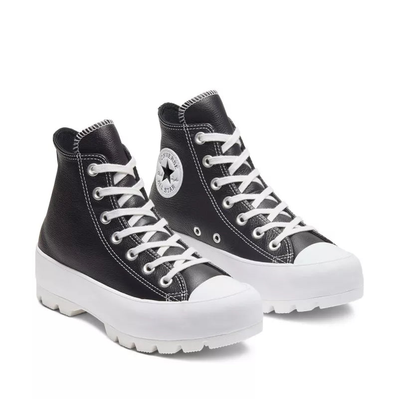 Zapatillas Converse Chuck Taylor All Star de cuero con tacos - Negro, Blanco.